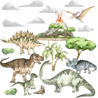 VEĽKÉ NÁLEPY NA STENU DINOSAURY - TYRANNOSAUR